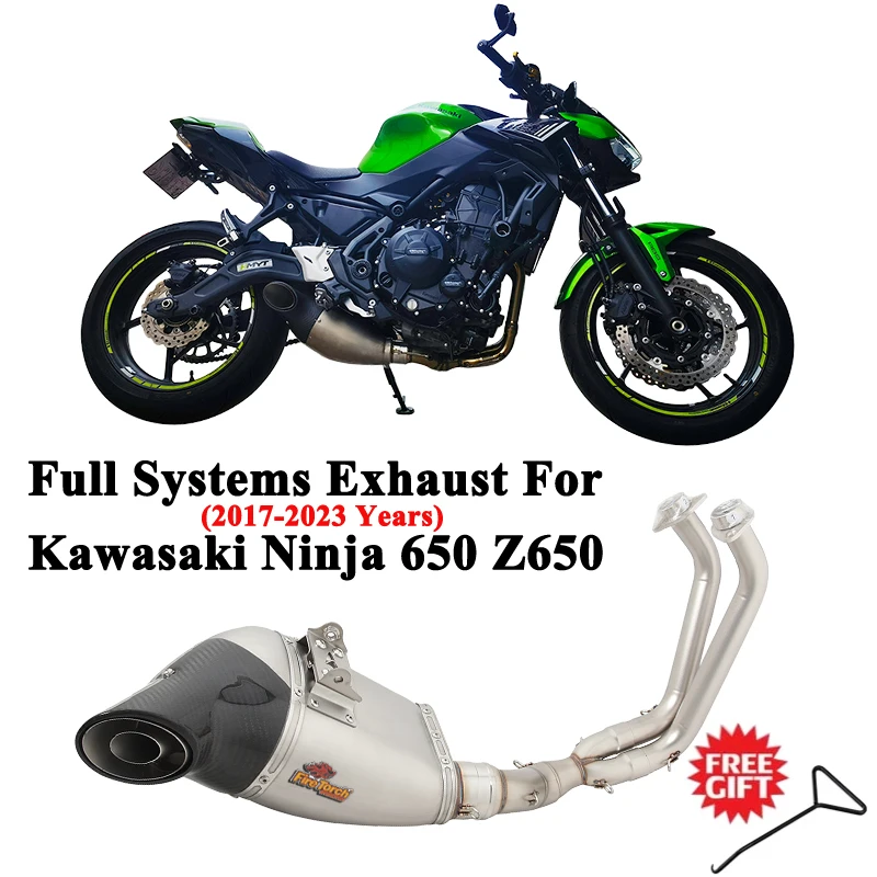 

Глушитель выхлопной газовой трубы для Kawasaki Ninja 650R Z650 2017 - 2023