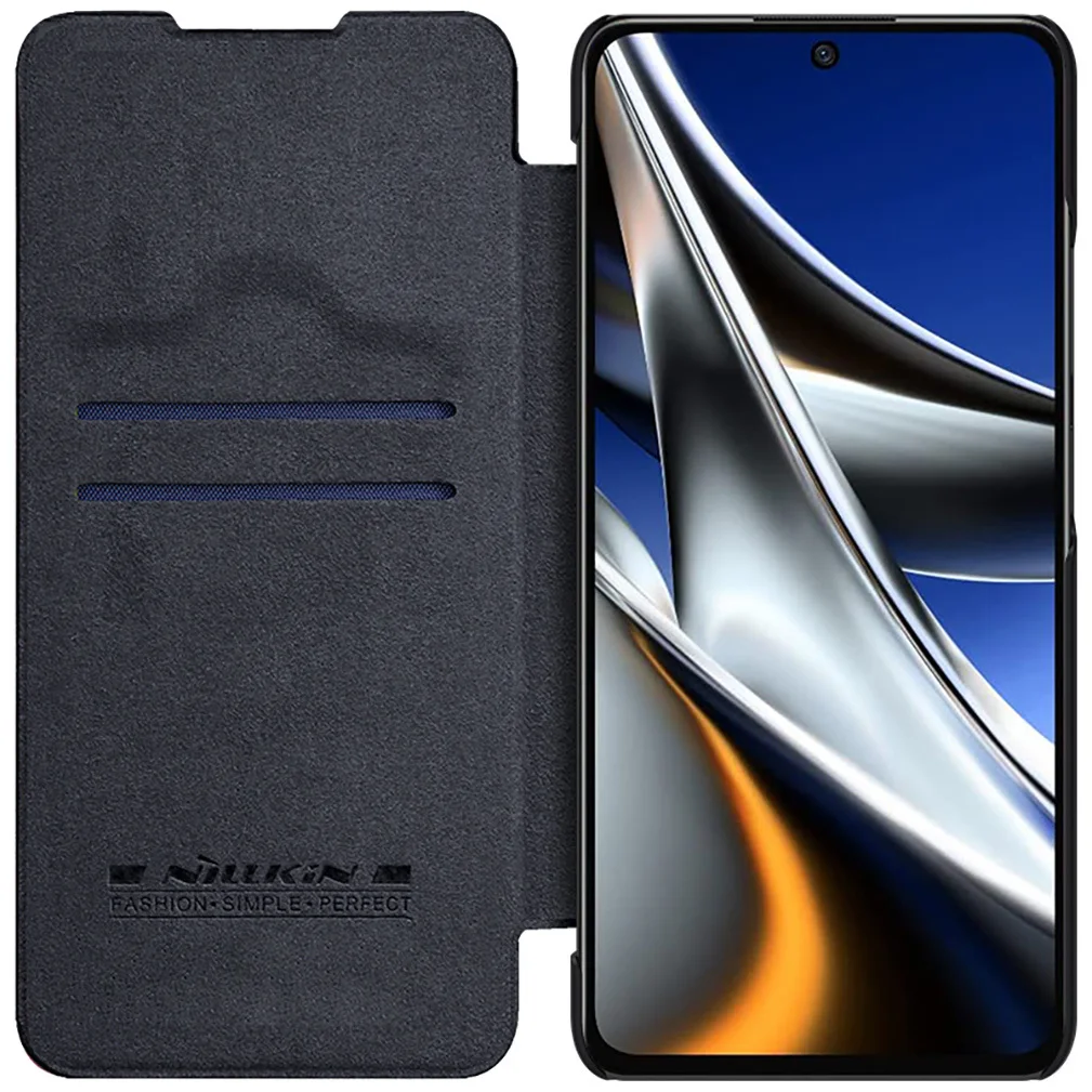 

For Xiaomi Poco X4 Pro 5G Case NILLKIN Qin Pro Leather Flip Book Case Slide Lens PC+TPU Shell For Xiaomi Poco X4 Pro 5G Cover