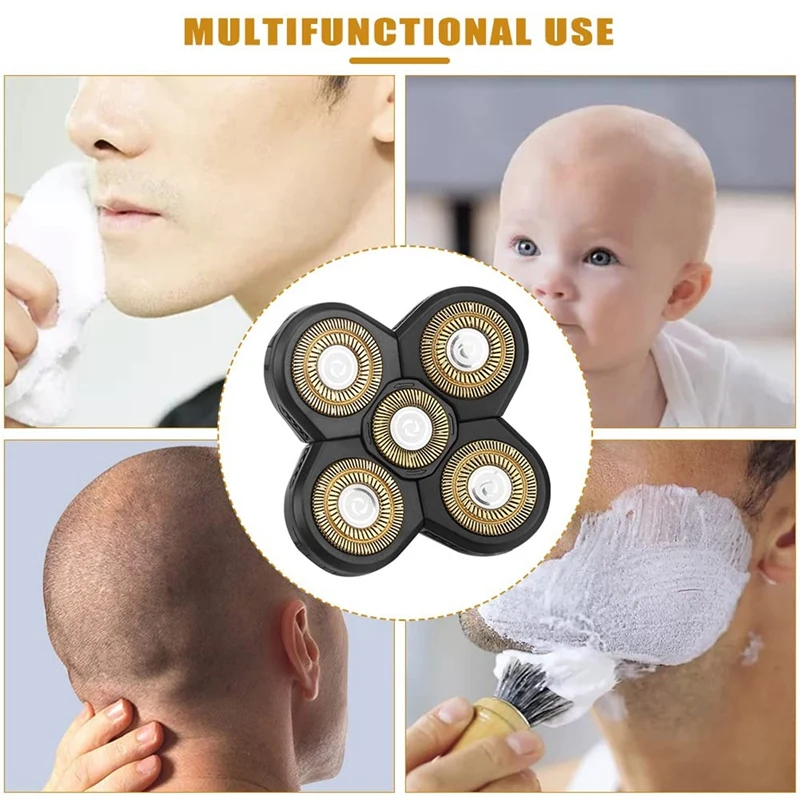 

Лезвие для бритвы, 5 головок, лезвие для бороды, Сменное лезвие, электробритва, головка для бритья, для головы и лица, простая установка