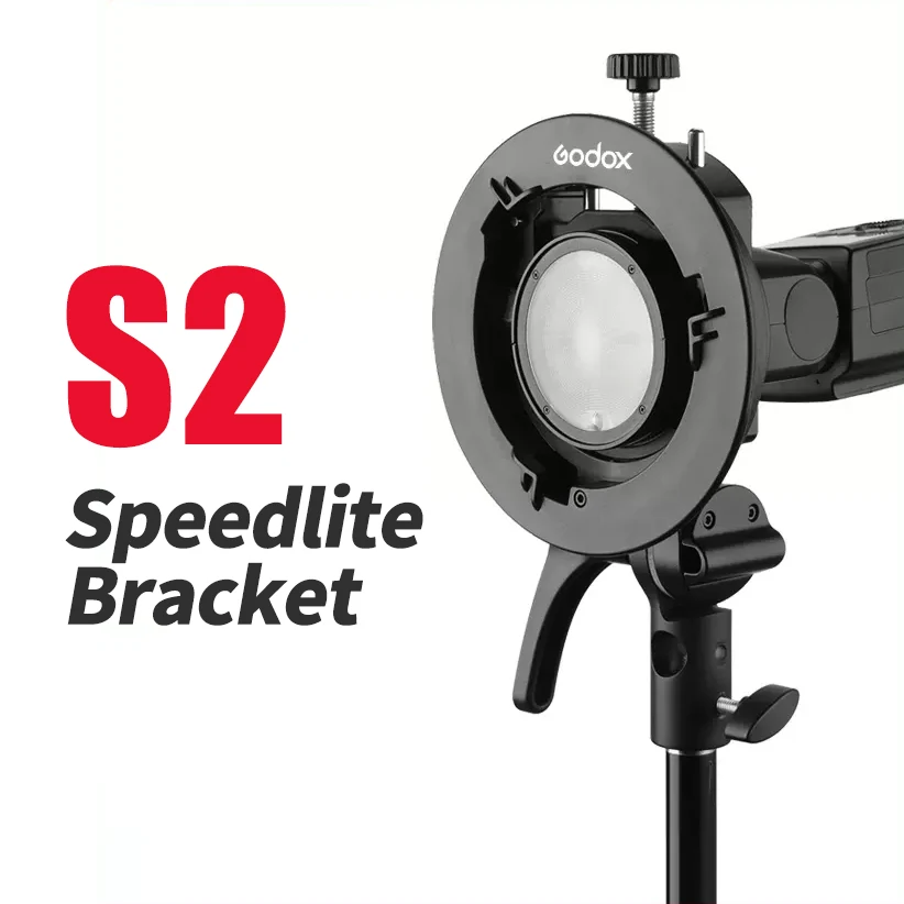 

Godox S2 Flash Bracket Bowens Mount Is Suitable For V1 Round Head Flash V860ii Tt350 Series S Chuck Bowens Mount Accessories