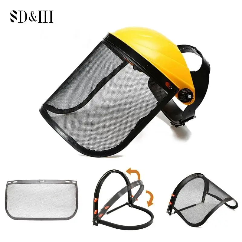 

Garden Grass Trimmer Safety Helmet Hat with Full Face Mesh Visor for Logging Brush Cutter Forestry Protection