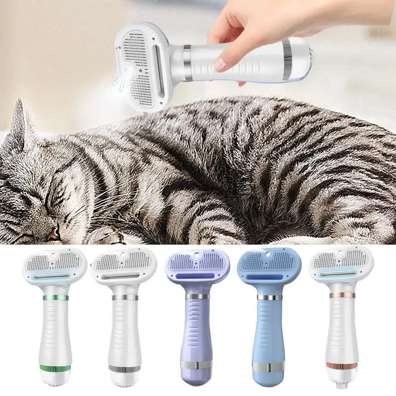 

Steamy Dog Brush Self-Cleaning 6 In1 Spray Dog Grooming Brush 3-Speed Adjustment Cat Steamer Brush for Massage and Removing