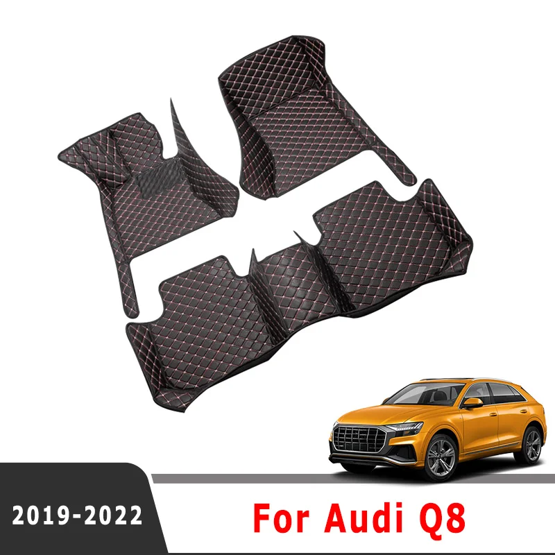 Car Floor Mats For Audi Q8 Artificial Leather Carpets Cover Styling Interior Accessories Foot Pads