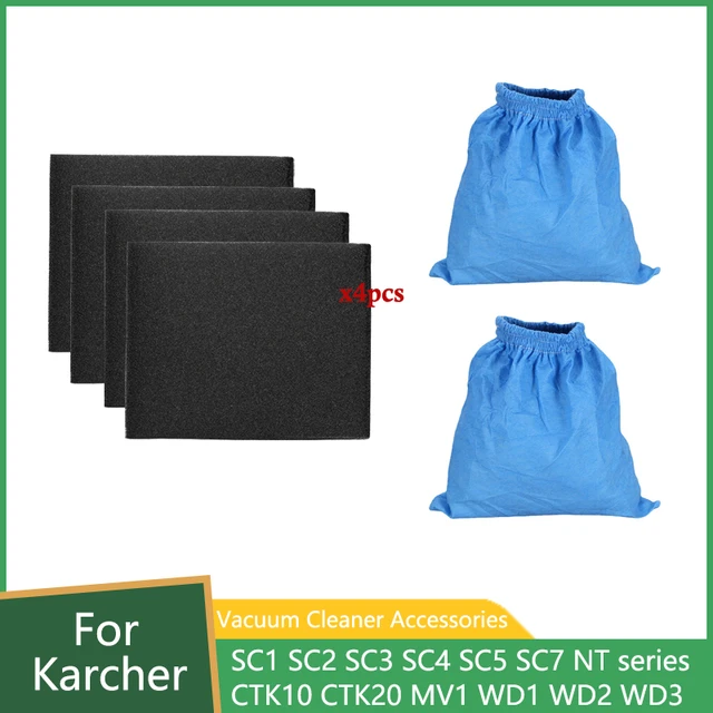 Bolsas de tela de colector de polvo AD-Textile, filtro de espuma húmeda y seca  para Karcher MV1 WD1 WD2 WD3, piezas de aspiradora, cubierta de tela, 6  piezas - AliExpress