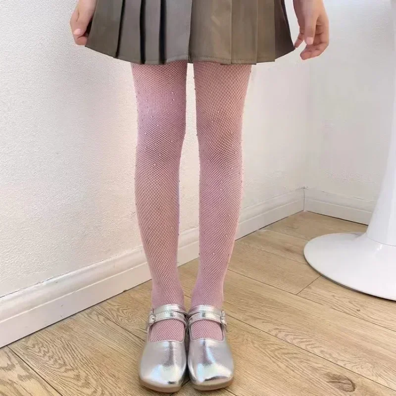 Kids Pantyhose Ballet Tights Kids Leggings 1-13years Ballet Tights for Girls Fashion Kids Sequin Mesh Fishnet Pantyhose Baby Stockings Children Rhineston Leggings