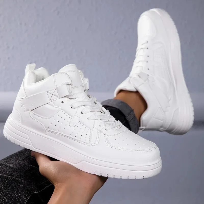 Men‘s Fashion High-top Sneakers High Quality Leather Casual Classic Lace Up Ankle Boots Sport Running Shoes For Men_vogvips.com