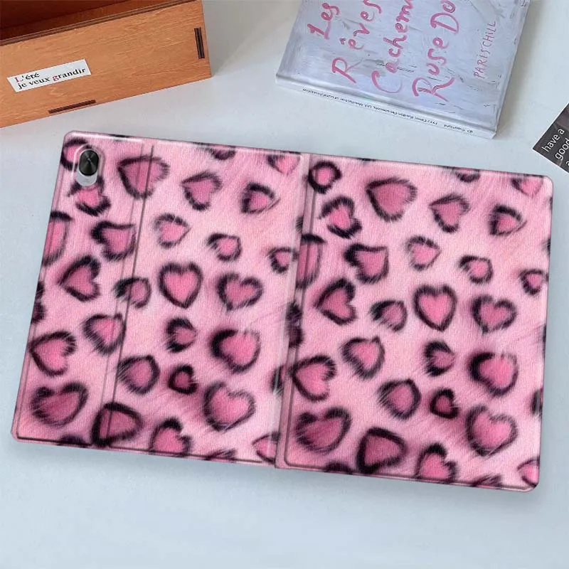 Cartoon Pink Leopard Glitter Tablet Case