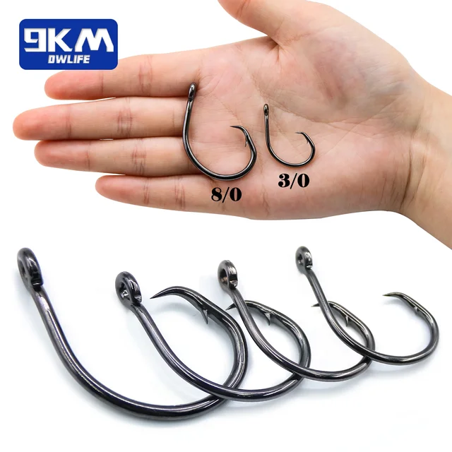 30pcs Circle Hooks Saltwater Freshwater In-Line Surf Fishing Octopus Circle  Hook High Carbon Steel for Carp Bass Tuna Catfish - AliExpress