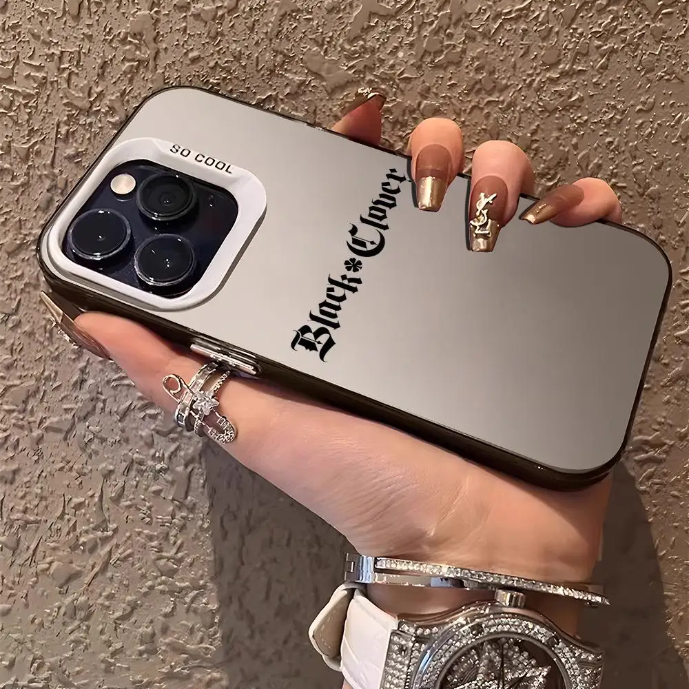 Aurora Matte Laser Shockproof Bumper Phone Case with Black Clover Logo