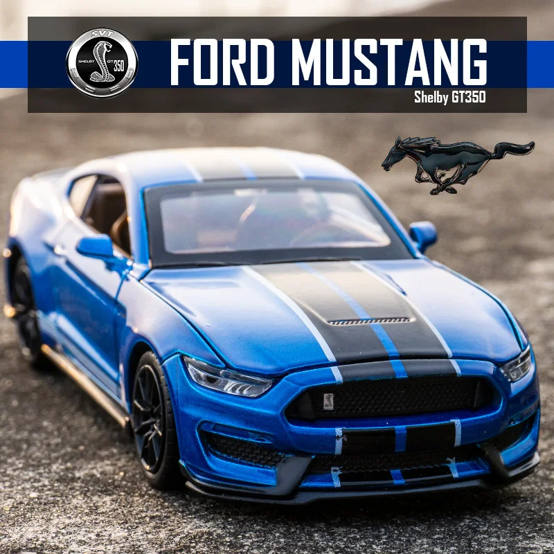 

1:32 High Simulation Supercar Ford Mustang Shelby GT350 Car Model Alloy Pull Back Kid Toy Car 4 Open Door Children's Gifts GT500