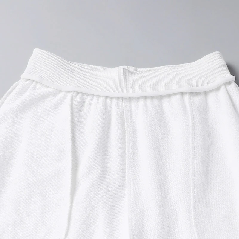 New Male Fashion Versatile Summer 100% Cotton Basketball Sports Shorts For Men'S Loose Casual Solid Color Beach 5-Point Pants