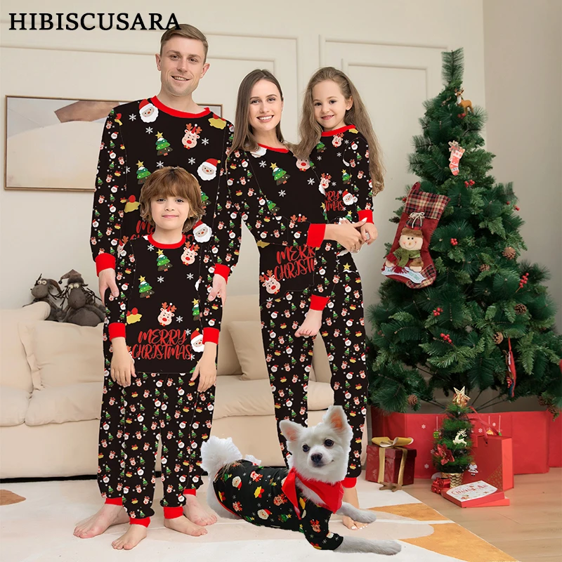 thumbnail image 1 of Conjunto de pijamas familiares a juego para Navidad, para niños, madre, padre, perro, pijamas de algodón para bebés y niños grandes, ajuste ceñido, Papá Noel, 1 of 4