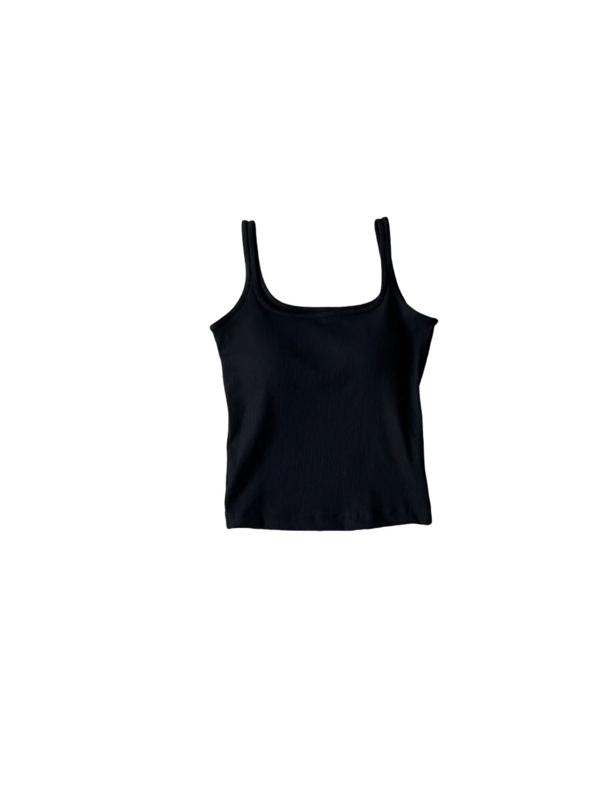 Women's Base Tank Top with Built-in Chest Pad Versatile Slimming Elastic Ribbed Square Collar Underwear Strap Vest - 5