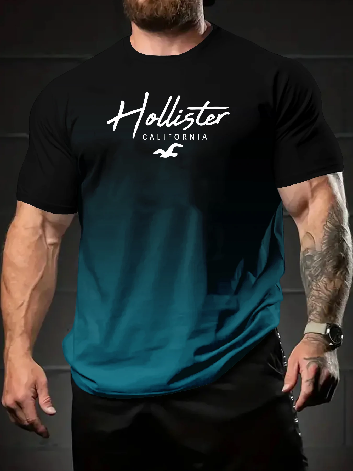 Mens Cotton T Shirt Minimalist Print Summer