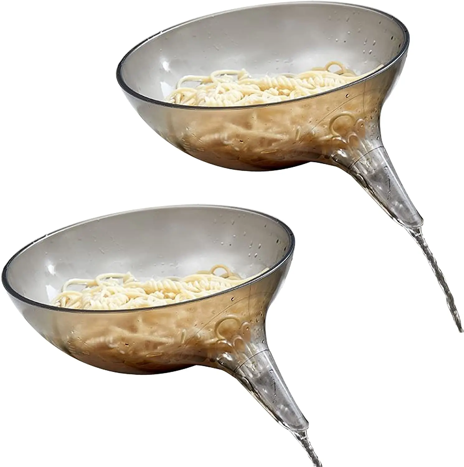 Drain Bowl with Funnel, Multifunctional Strainer Bowls with Spout