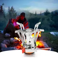 1 Set Portable Mini Camping Stoves With Piezo Ignition Adjustable Control Valve Stove For Outdoor Camping Hiking Cooking