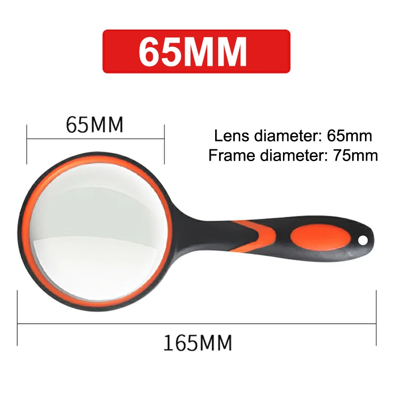 Large Lens Handheld Magnifier with Non-Slip Grip - 10X Magnification for Reading & Observation