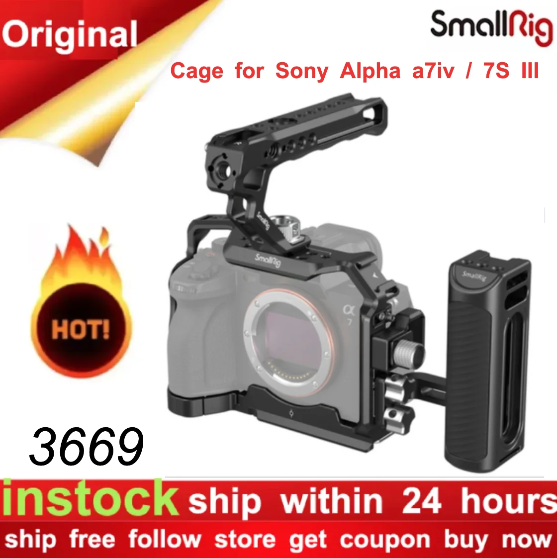 SmallRig Full DSLR Cage for Sony Alpha a7iv A7 IV / Alpha 7S III