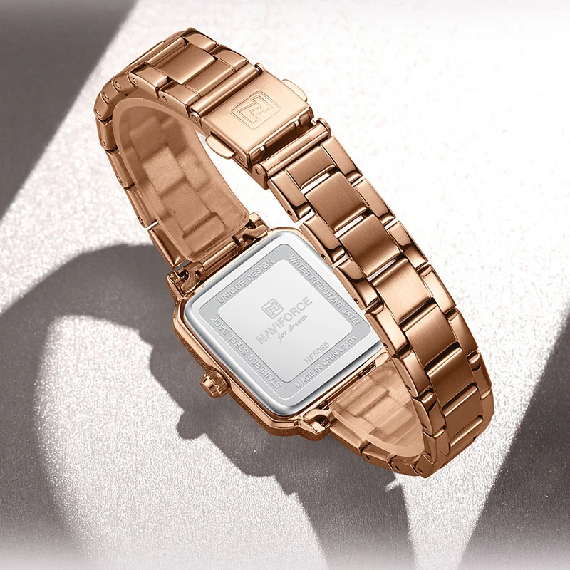 Elegant NAVIFORCE Luxury Women's Quartz Watch - 30m Waterproof Stainless Steel Fashion Timepiece