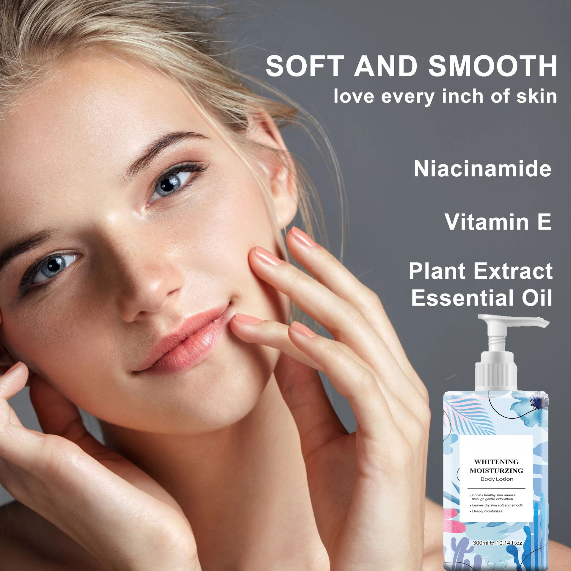 300ml Whitening body lotion Body cream Moisturize skin smooth Autumn and winter nourishment whitening cream