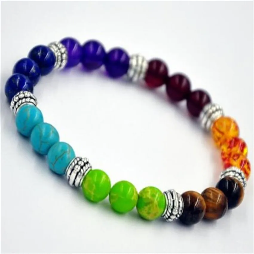 

8mm 7 Chakra Bracelet Children Fashionistas Men Handmade Unisex Women Ethnic Classic Casual Charm Everyday Semi-Precious Stones