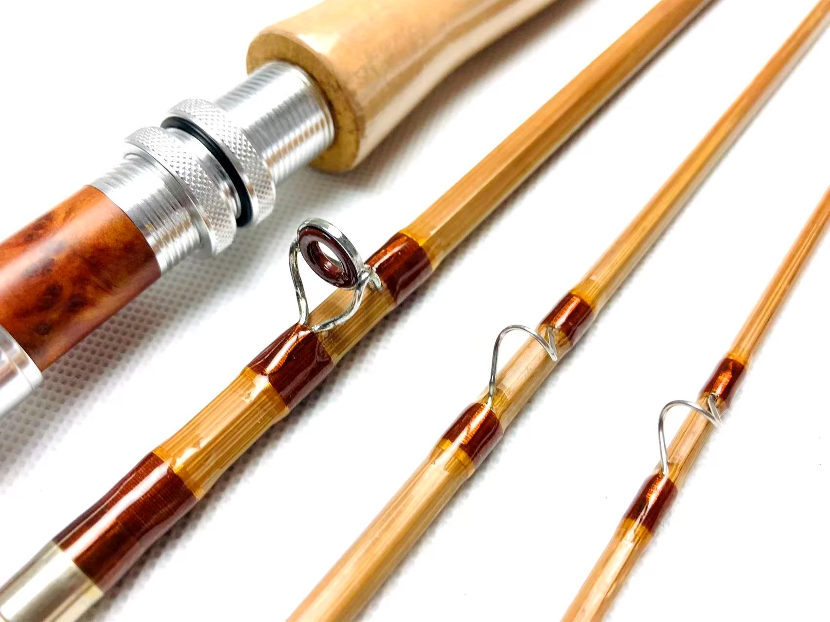レトロ❗️竹　渓流&谷釣り竿 Zhuslines-竹フライ釣り竿、トップグレード、ヴィンテージ手工芸