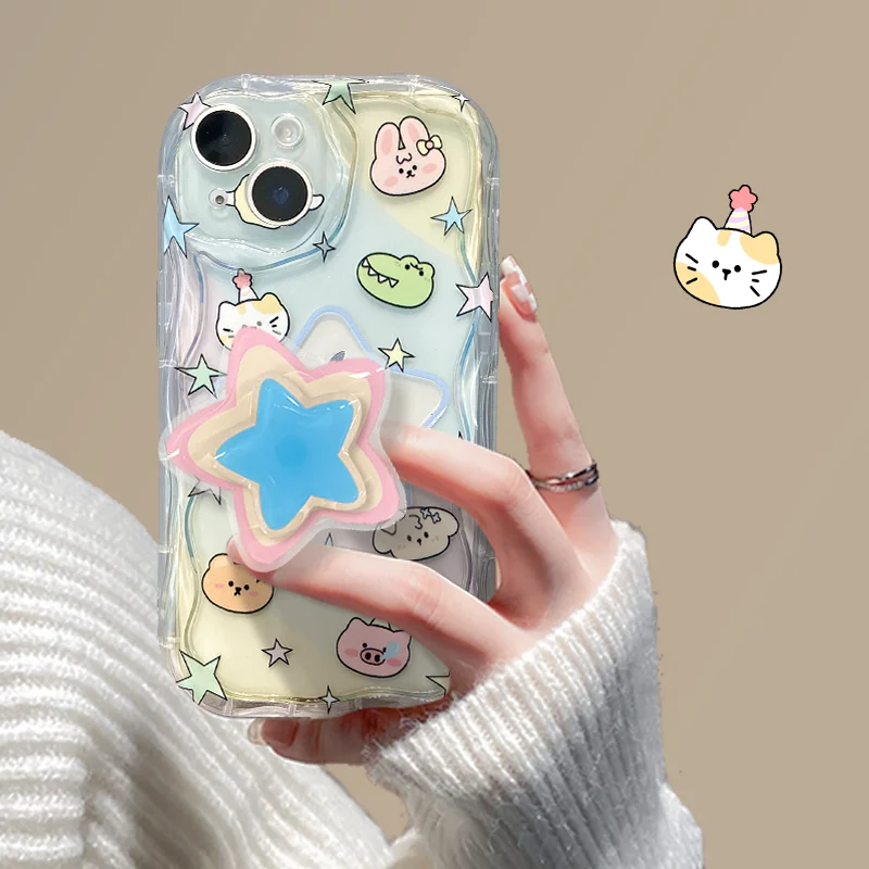 Rotating Stars Phone Case For OPPO Reno 8T 5G 7Z 8Z Realme 11 10 4G 5 6 7 Pro 8 7i  Soft Silicone Cover