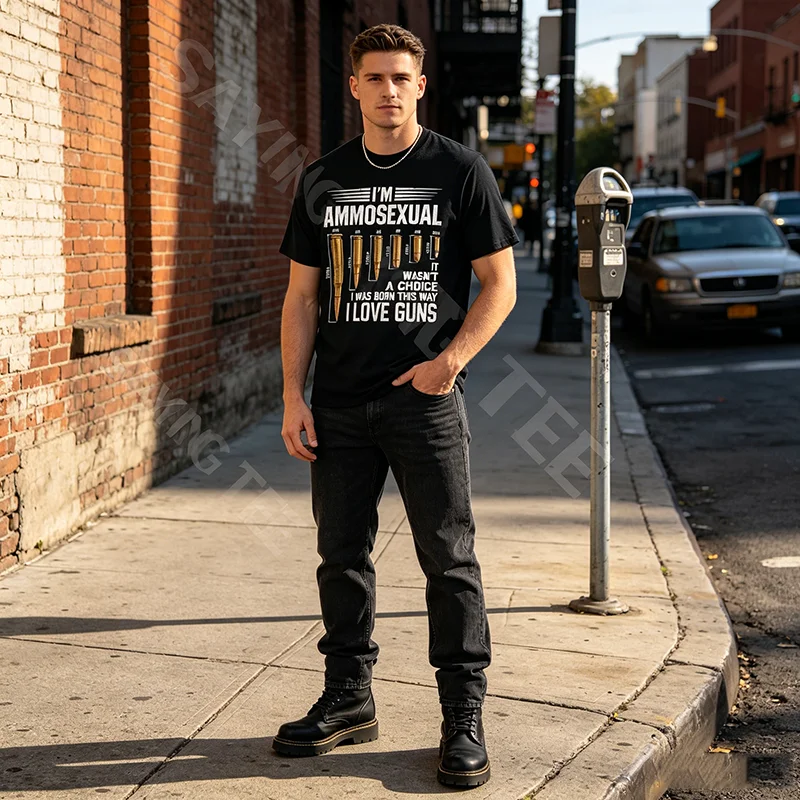 Ich bin ein Ammosexueller, Waffenliebhaber, Enthusiast, Zweite Verfassungszusatz, lustiges T-Shirt, Y2k, humorvoll, sarkastisch, Witz, Spruch, T-Shirt, Streetwear-Kleidung
