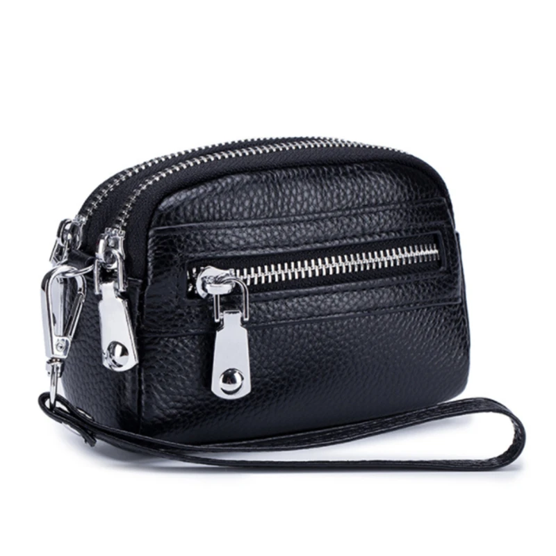 Brand Leather Coin Purse Women Wallet Waterproof Designer Short Fashion Credit Card Holder Wallet Double Zipper Clutch Bags