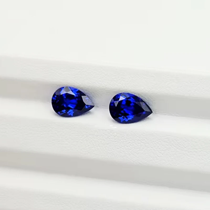 Lab Grown Sapphire Gemstone Pear Shape Royal Blue Loose Gemstones Sapphire For Jewelry Making with AGL Certificate