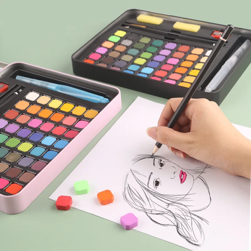 36/48/60/72 Acuarelas Colors Watercolor Set Solid Pigment Paint 예술용품 Professional Art Supplies Draw With Paintbrush Fountain Pen 3