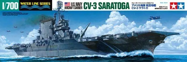 Tamiya 31713 1/700 Kit Modello Wwii U.S Navy Aircraft Carrier Uss Saratoga Cv-3