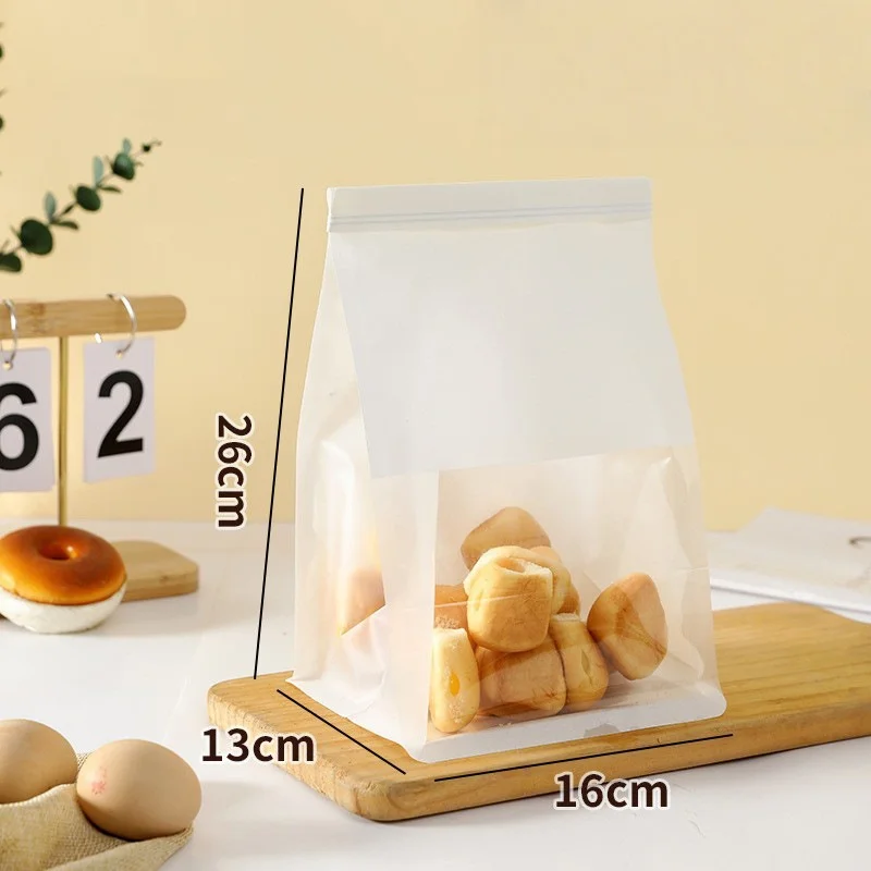 20pcs Kraft Bakery Bags with Clear Window, Reclosable Zipper or Self-Seal Closure, Stan... - SKU KBB01919 - UGI Packaging