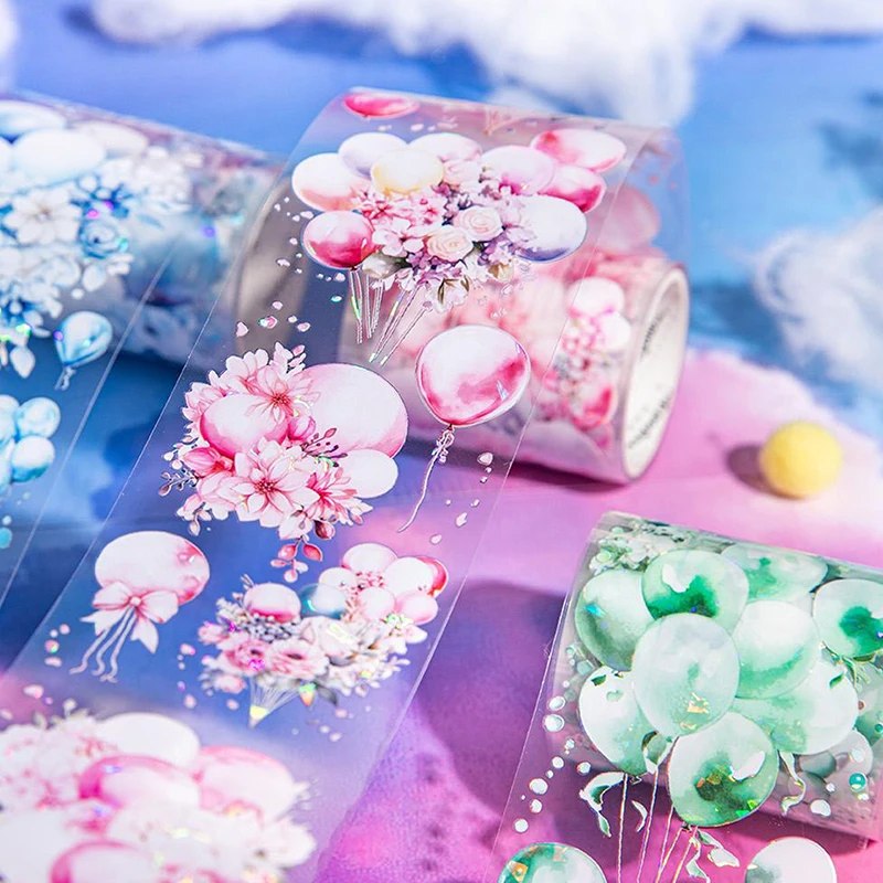 6Style 1Roll/bag Balloon Aquascape Shell Light Tape Creative Material DIY Scrapbook Handbook Envelope Calendar 4
