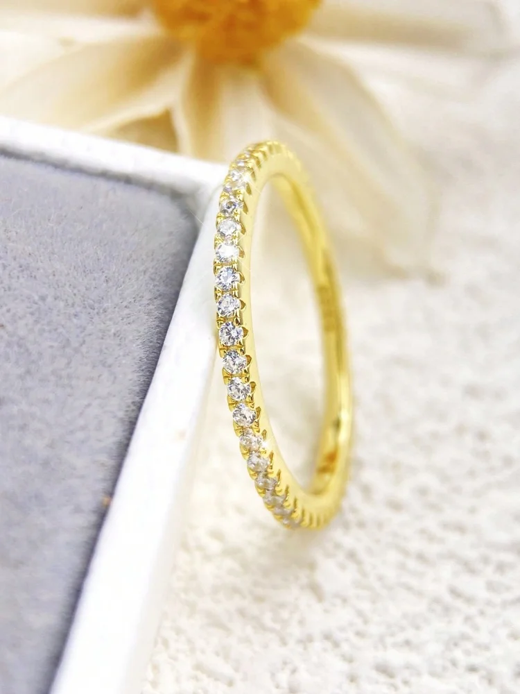 Sterling Silver Zircon Ring - Elegant Shimmer for Women, Engagement & Wedding Luxury Jewelry