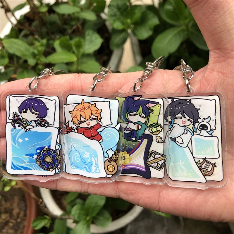 Anime Cosplay Accessories Keychain Pendant Prop Badge Gift Genshin Impact Wanderer Abyss Mage Tighnari Kamisato Ayaka