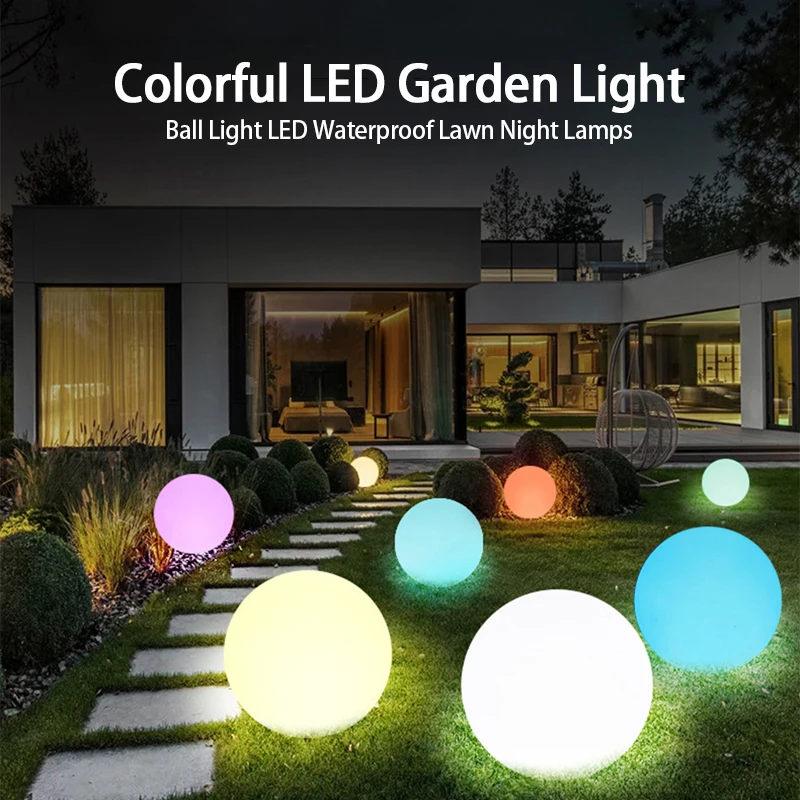 

LED Garden Light 8/12/15/20cm Ball Light LED Waterproof Lawn Night Lamps With Remote Control for Home Outdoor Lawn Garden Decor