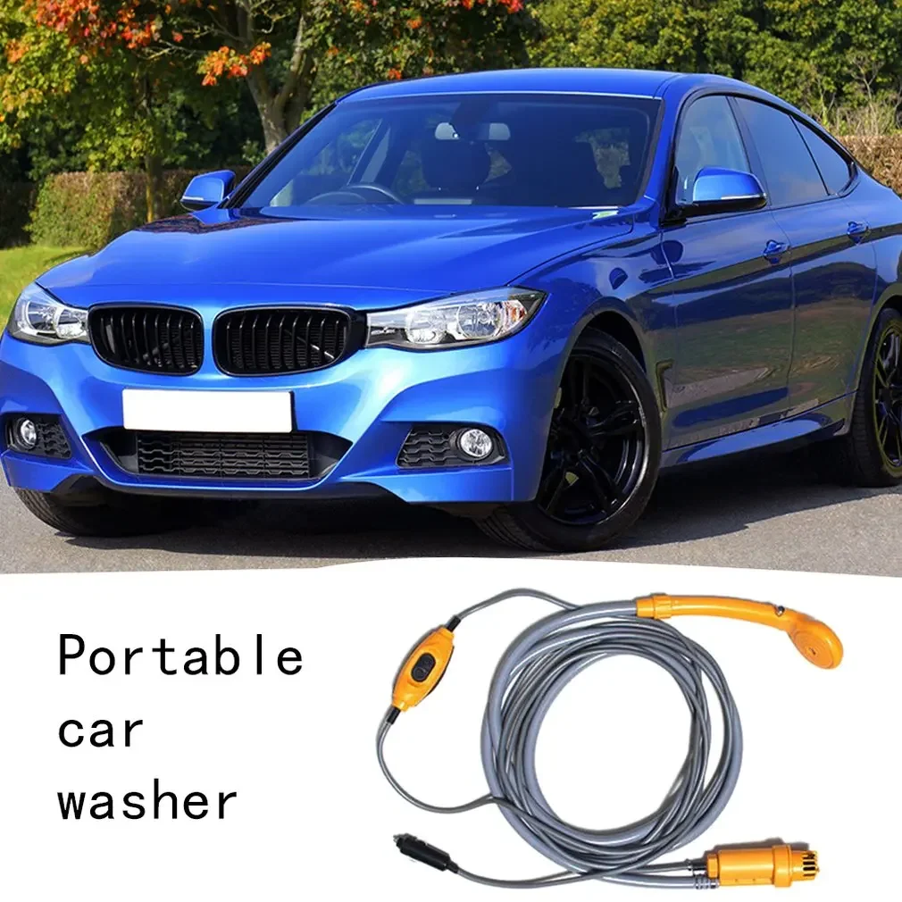 Portable Car Washer 12V Camping Shower DC Car Shower High Pressure Power Washer Electric Pump For Outdoor Camping Travel