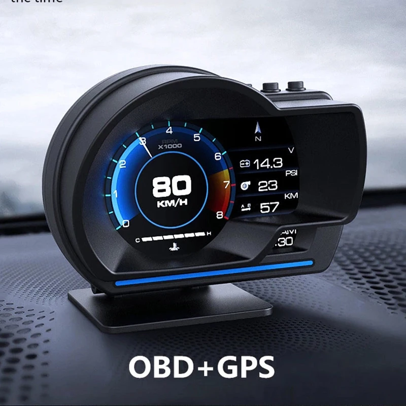 HUD OBD2 + GPS    ÷, ڵ  Ʈ  溸 ,   µ RPM GPS,  
