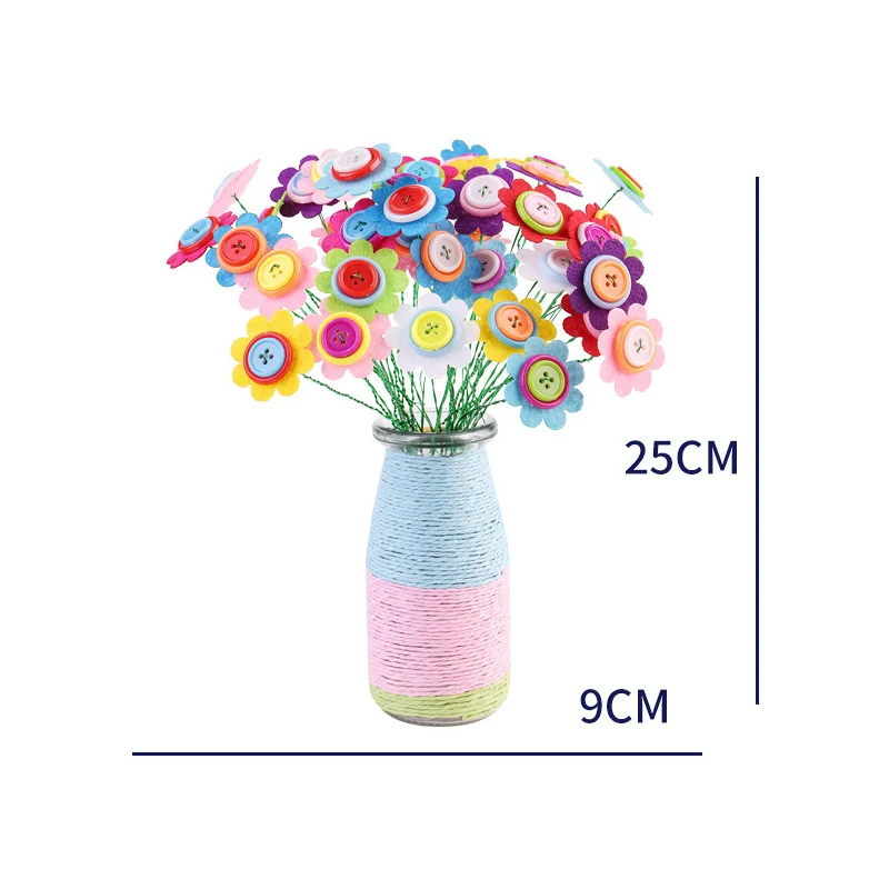 DIY Flower Toys Handmade Children Crafts Kids Educational Creative Toys Kids Make Your Own Bouquet Art Project Activity Gift 3