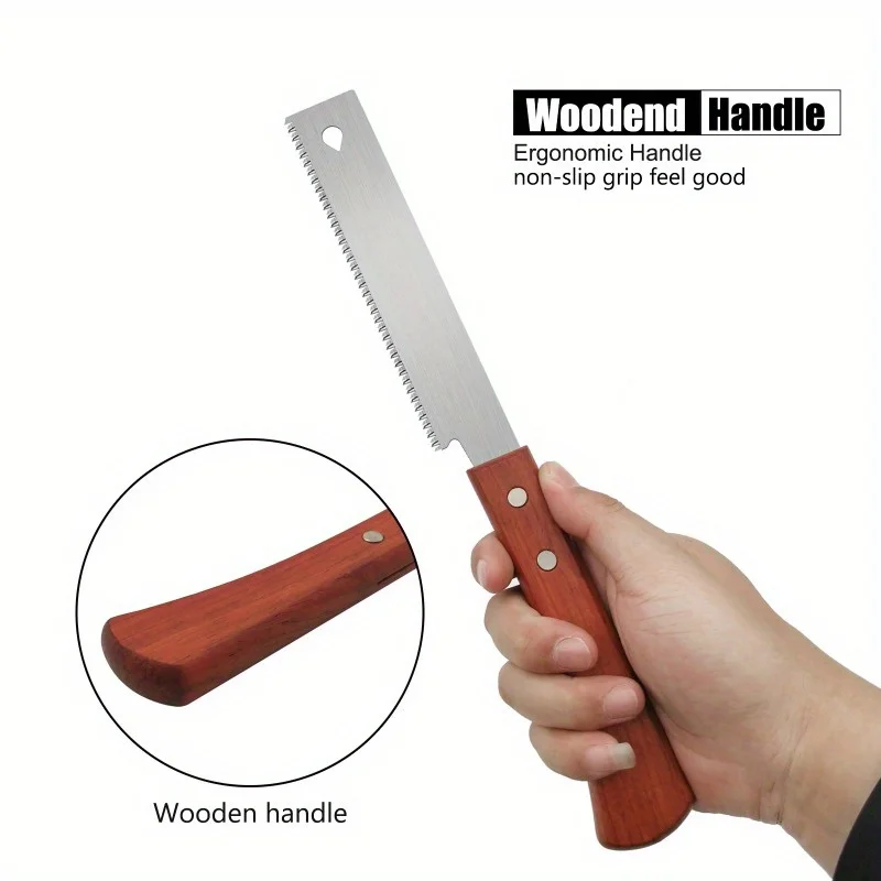 Hand Flush Cut Saw Wooden Handle Flat Accurate Woodworking Trim Tool for Garden Pruning Carpentry Decoration Household Saw 3