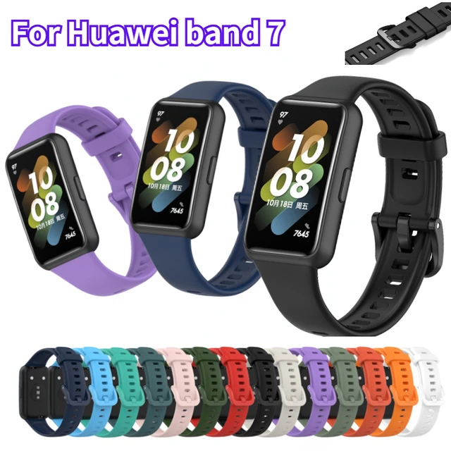 Soft Silicone Strap For Huawei band 7 Sport smart bracelet fashion original  replacement wristband For Huawei watch band 7 Correa - AliExpress