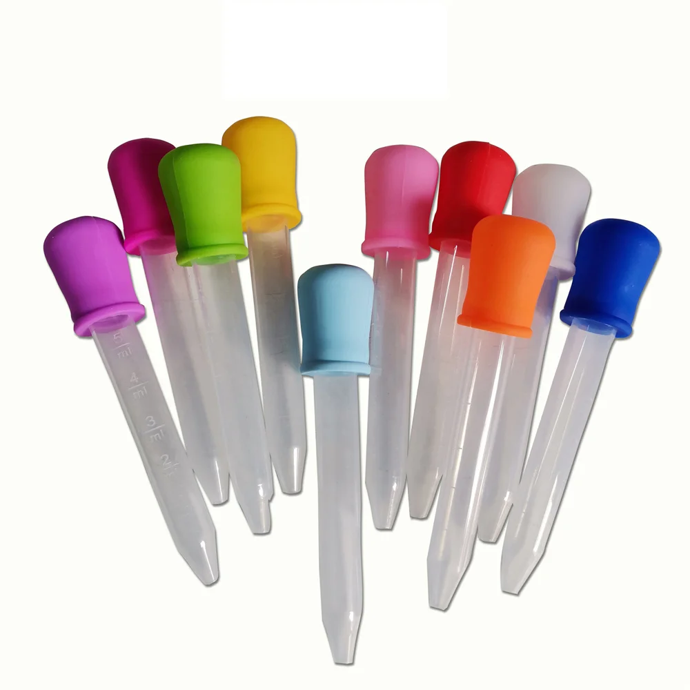 

5ml Silicone Plastic Pipette School Lab Experiment Supplies Dropper Feeding Medicine Liquid Eye Ear Pipette Dropper