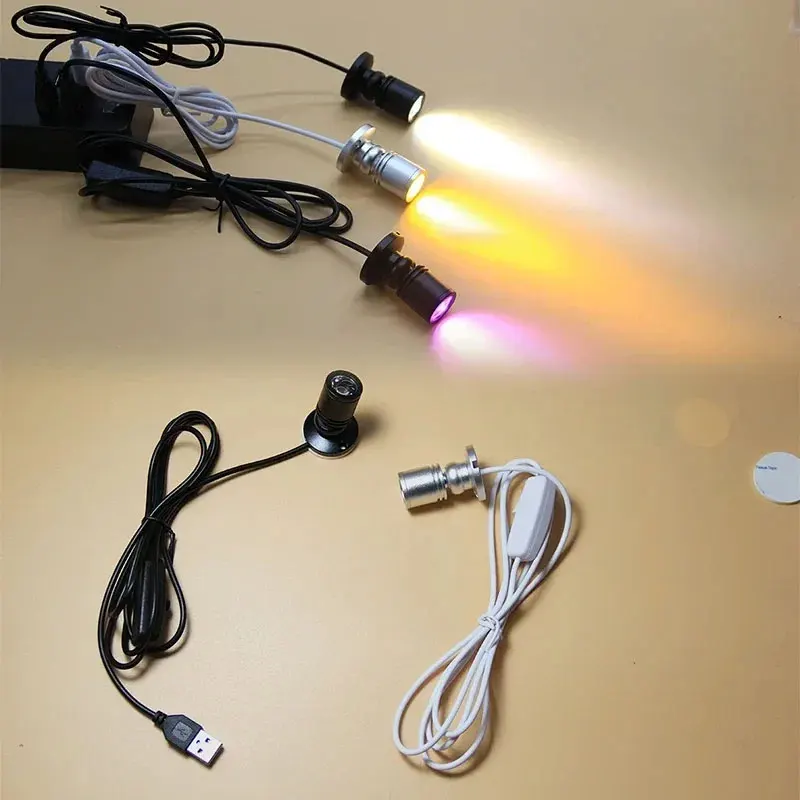 LED USB 5V 3W Led Spot Light Surface Mounted Cabinet Showcase Counter Jewelry Lamp Rotatable Angle Ceiling Mini Spotlight led spotlight