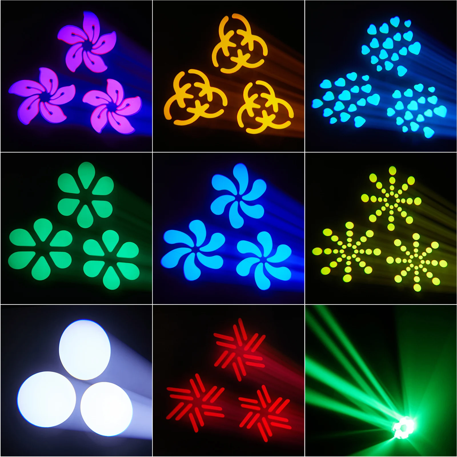 Fieryzeal 150W Bee Eye Beam Moving Head Light DMX512 RGBW 3 Prism Effect Stage Lighting for Disco Party Club Bar Show DJ Light