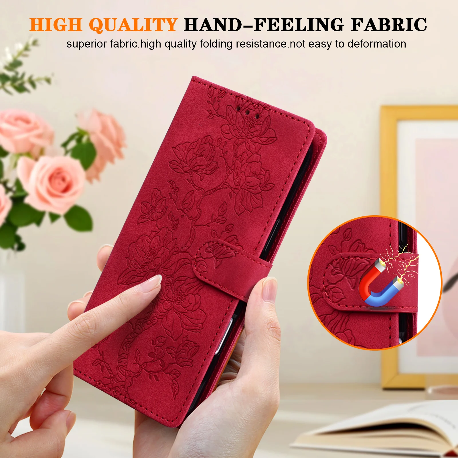 Magnetic Flip Leather Wallet Case - Premium Protective Cover