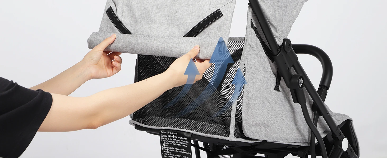 All-Season Lightweight Compact Foldable Baby Pushchair, Multi-Recline Stroller with Footmuff, Rain Cover,