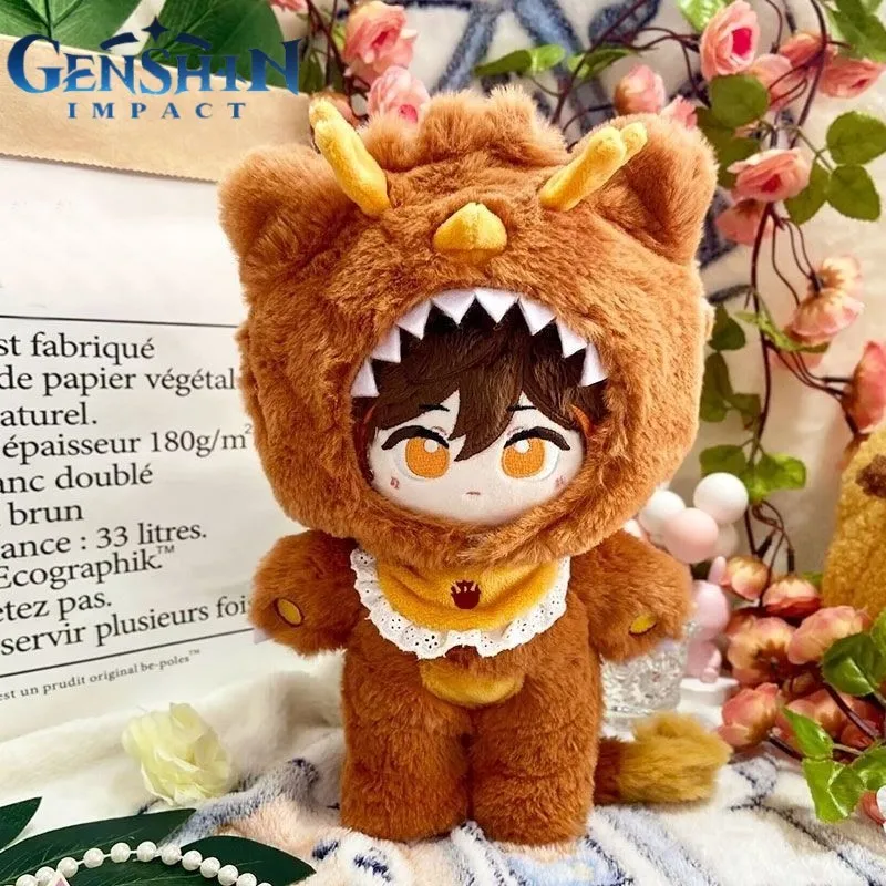 

20 см игра Genshin Impact плюшевые игрушки Kawaii Yae Miko Zhongli пижамы плюшевая хлопковая кукла мягкая набивная сменная одежда детские подарки