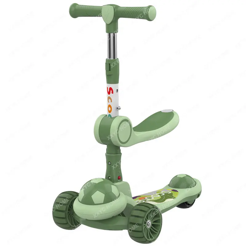 

Scooter Children 2-3-6-8 Years Old Tricycle Flash Boys and Girls Pulley Baby Can Sit and Lift Luge