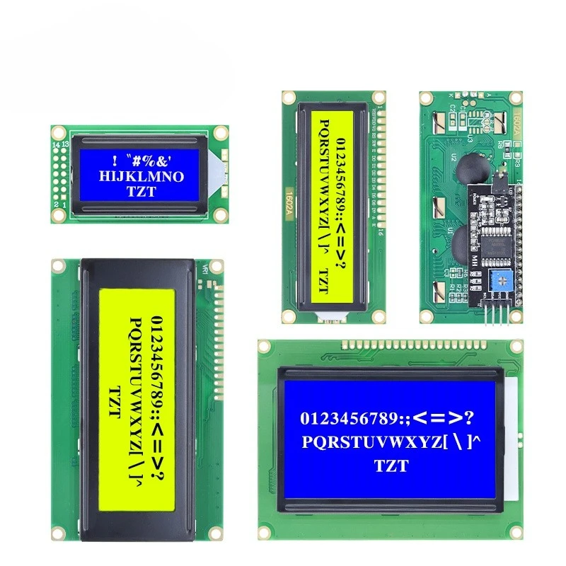 LCD Module Blue Green  Screen For Arduino 0802 1602 2004 12864 LCD Character UNO R3 Mega2560 Display PCF8574T IIC I2C Interface 1pcs lot lcd module blue green screen iic i2c 1602 for arduino 1602 lcd for uno r3 mega2560 lcd1602